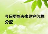 今日更新夫妻财产怎样分配