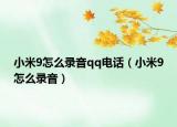 小米9怎么录音qq电话（小米9怎么录音）