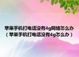 苹果手机打电话没有4g网络怎么办（苹果手机打电话没有4g怎么办）