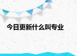 今日更新什么叫专业