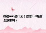 微信null是什么（微信null是什么意思啊）