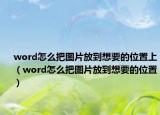 word怎么把图片放到想要的位置上（word怎么把图片放到想要的位置）