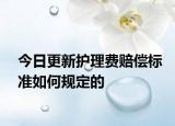 今日更新护理费赔偿标准如何规定的