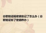 谷歌验证码密钥忘记了怎么办（谷歌验证忘了密钥咋办）