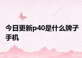 今日更新p40是什么牌子手机
