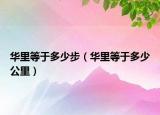 华里等于多少步（华里等于多少公里）