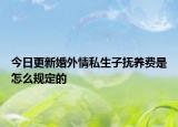 今日更新婚外情私生子抚养费是怎么规定的