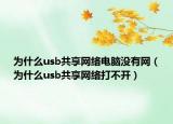 为什么usb共享网络电脑没有网（为什么usb共享网络打不开）