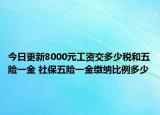 今日更新8000元工资交多少税和五险一金 社保五险一金缴纳比例多少
