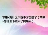 苹果x为什么下载不了微信了（苹果x为什么下载不了网易云）