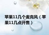 苹果11几个麦克风（苹果11几点开售）