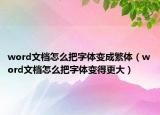 word文档怎么把字体变成繁体（word文档怎么把字体变得更大）