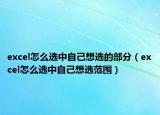 excel怎么选中自己想选的部分（excel怎么选中自己想选范围）
