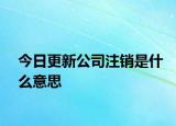 今日更新公司注销是什么意思