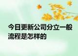 今日更新公司分立一般流程是怎样的
