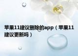 苹果11建议删除的app（苹果11建议更新吗）