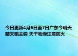 今日更新4月6日至7日广东今明天晴天唱主调 天干物燥注意防火