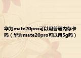 华为mate20pro可以用普通内存卡吗（华为mate20pro可以用5g吗）