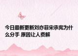 今日最新更新刘亦菲宋承宪为什么分手 原因让人费解
