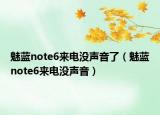 魅蓝note6来电没声音了（魅蓝note6来电没声音）