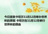 今日更新卡塔尔11月12月举办世界杯的原因 卡塔尔在11月12月举行世界杯的理由