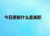 今日更新什么是高职