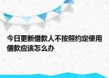 今日更新借款人不按照约定使用借款应该怎么办