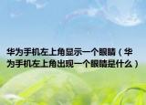华为手机左上角显示一个眼睛（华为手机左上角出现一个眼睛是什么）
