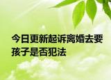 今日更新起诉离婚去要孩子是否犯法