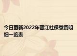 今日更新2022年晋江社保缴费明细一览表