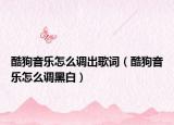 酷狗音乐怎么调出歌词（酷狗音乐怎么调黑白）