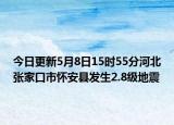 今日更新5月8日15时55分河北张家口市怀安县发生2.8级地震
