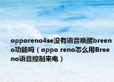 opporeno4se没有语音唤醒breeno功能吗（oppo reno怎么用Breeno语音控制来电）