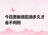 今日更新逃犯逃多久才会不判刑