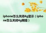 iphone怎么关闭4g显示（iphone怎么关闭4g网络）