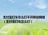 支付宝打车怎么打不开移动网络（支付宝打车怎么打）