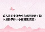 输入法的字体大小在哪里设置（输入法的字体大小在哪里设置）