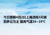 今日更新4月2日上海清明3天晴到多云为主 最高气温16~19℃