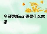 今日更新esn码是什么意思