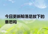 今日更新鲸落是放下的意思吗