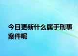 今日更新什么属于刑事案件呢
