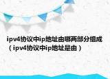 ipv4协议中ip地址由哪两部分组成（ipv4协议中ip地址是由）