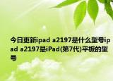 今日更新ipad a2197是什么型号ipad a2197是iPad(第7代)平板的型号