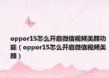 oppor15怎么开启微信视频美颜功能（oppor15怎么开启微信视频美颜）