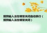 搜狗输入法在哪里关闭自动换行（搜狗输入法在哪里关闭）