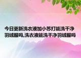 今日更新洗衣液加小苏打能洗干净羽绒服吗,洗衣液能洗干净羽绒服吗