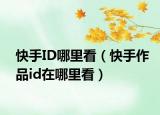 快手ID哪里看（快手作品id在哪里看）