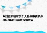 今日更新哈尔滨个人社保缴费多少 2022年哈尔滨社保缴费表