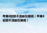 苹果8拍照不清晰在哪调（苹果8拍照不清晰在哪调）