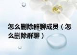 怎么删除群聊成员（怎么删除群聊）
